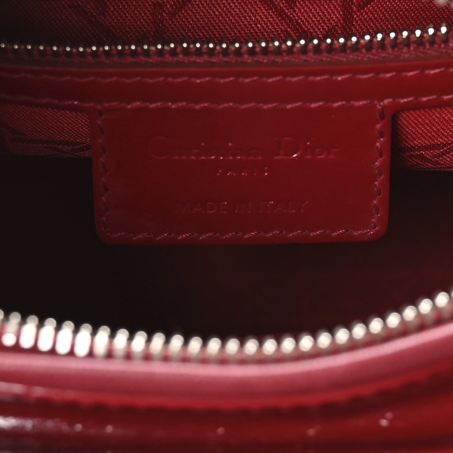 Patent Cannage Medium Lady Dior Red