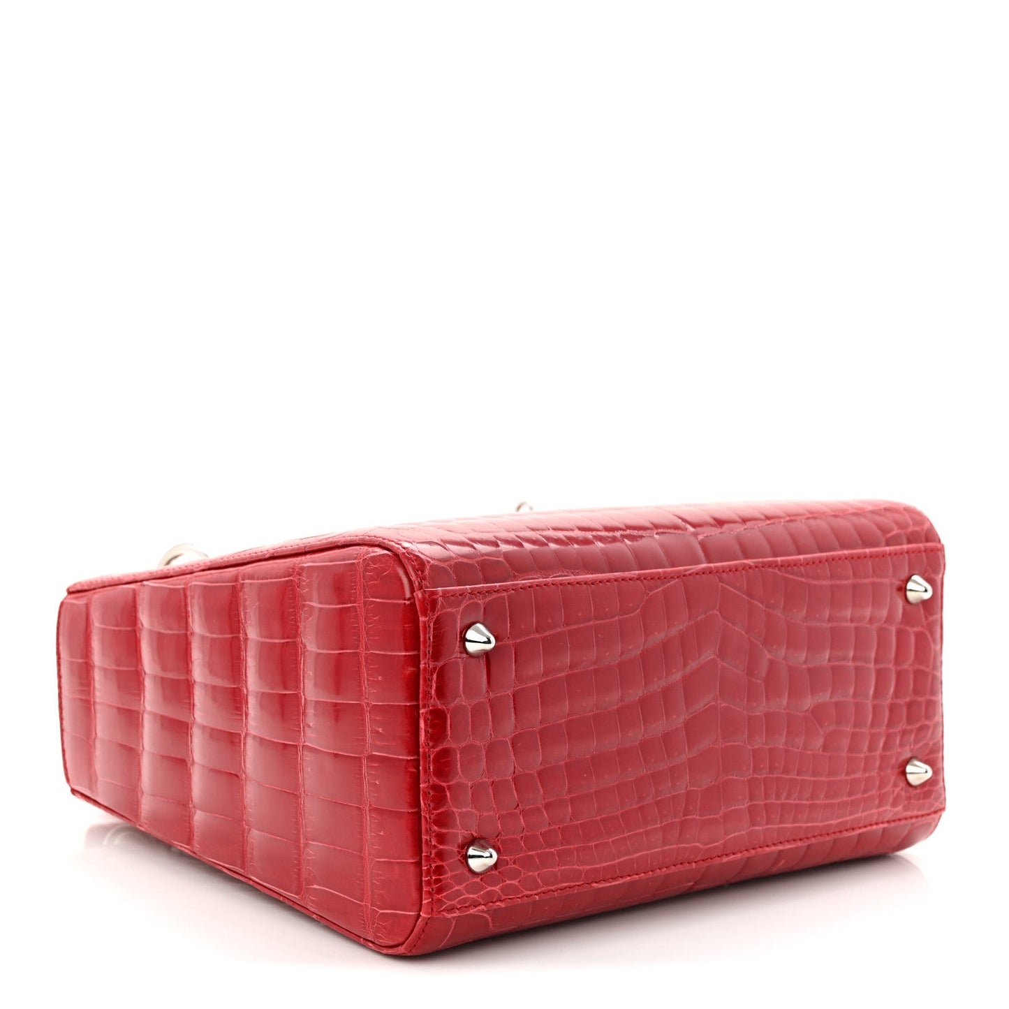 Alligator Medium Lady Dior Red