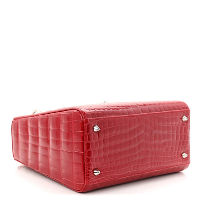 Alligator Medium Lady Dior Red