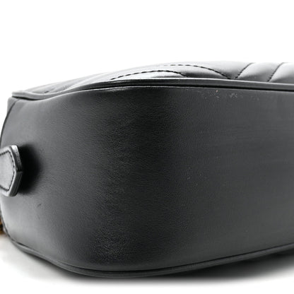 Calfskin Matelasse Small GG Marmont Chain Shoulder Bag Black