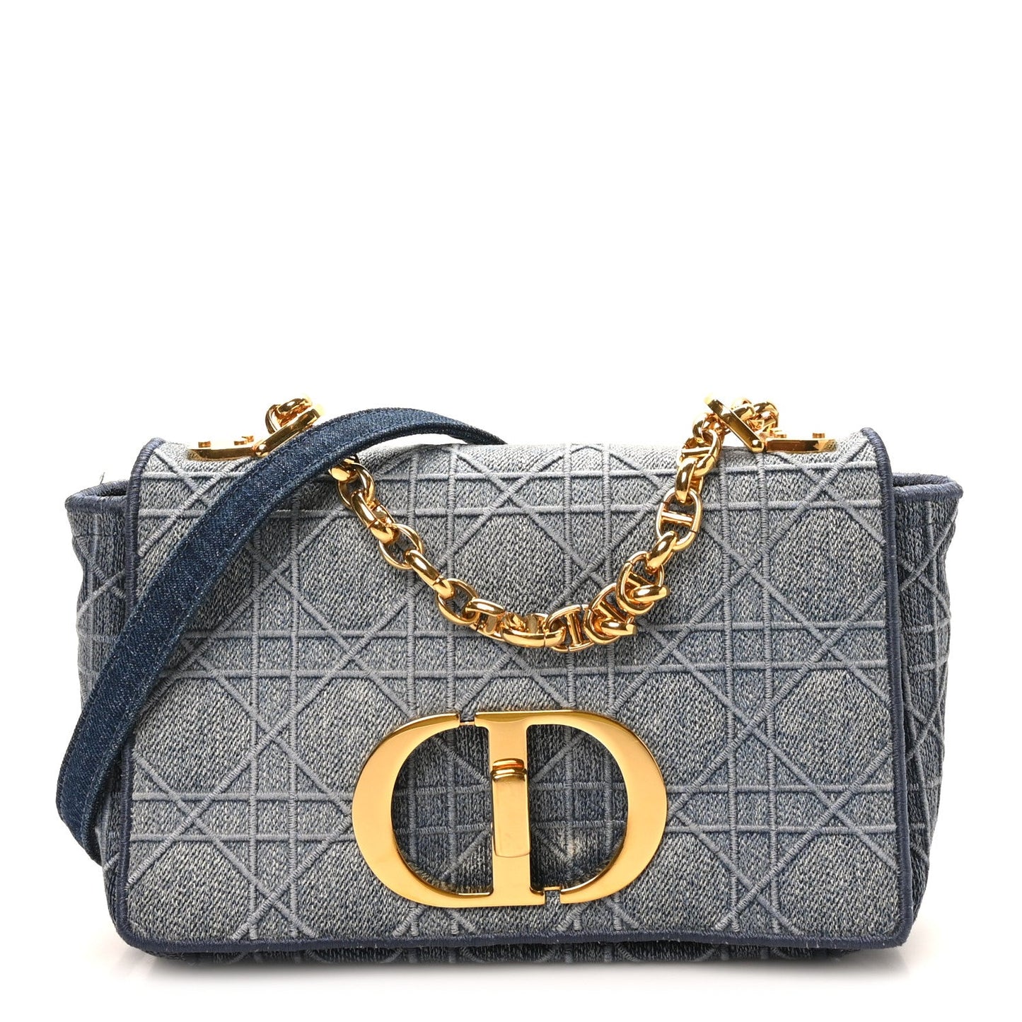 Denim Cannage Small Caro Bag Blue