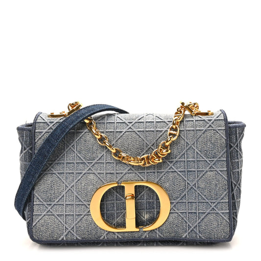 Denim Cannage Small Caro Bag Blue