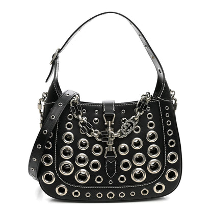 Calfskin Ha Ha Ha Jackie 1961 Eyelet Hobo Black