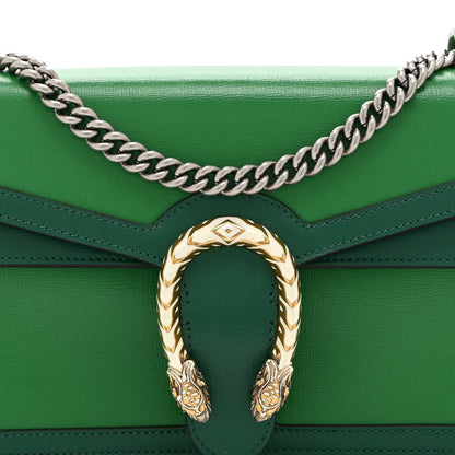 Azalea Calfskin Enamel Small Dionysus Shoulder Bag New Shamarock Emerald Off White