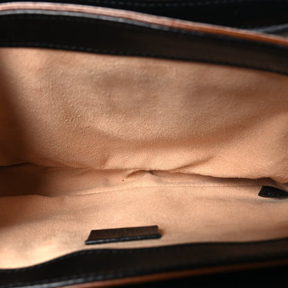 GG Supreme Monogram New Sakai Lux Calfskin Mini Padlock Flap Pocket Shoulder Bag Beige Ebony Black Cuir