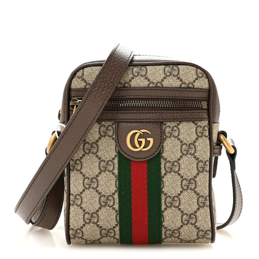 GG Supreme Monogram Web Mini Ophidia Messenger Brown