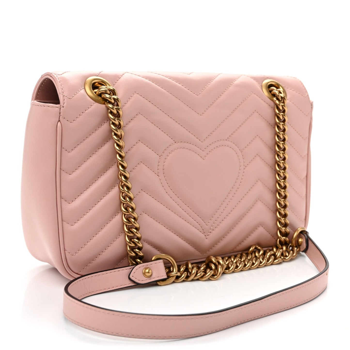 Calfskin Matelasse Small GG Marmont Shoulder Bag  Perfect Pink