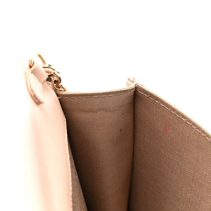 Lambskin Cannage Lady Dior Convertible Clutch Pink