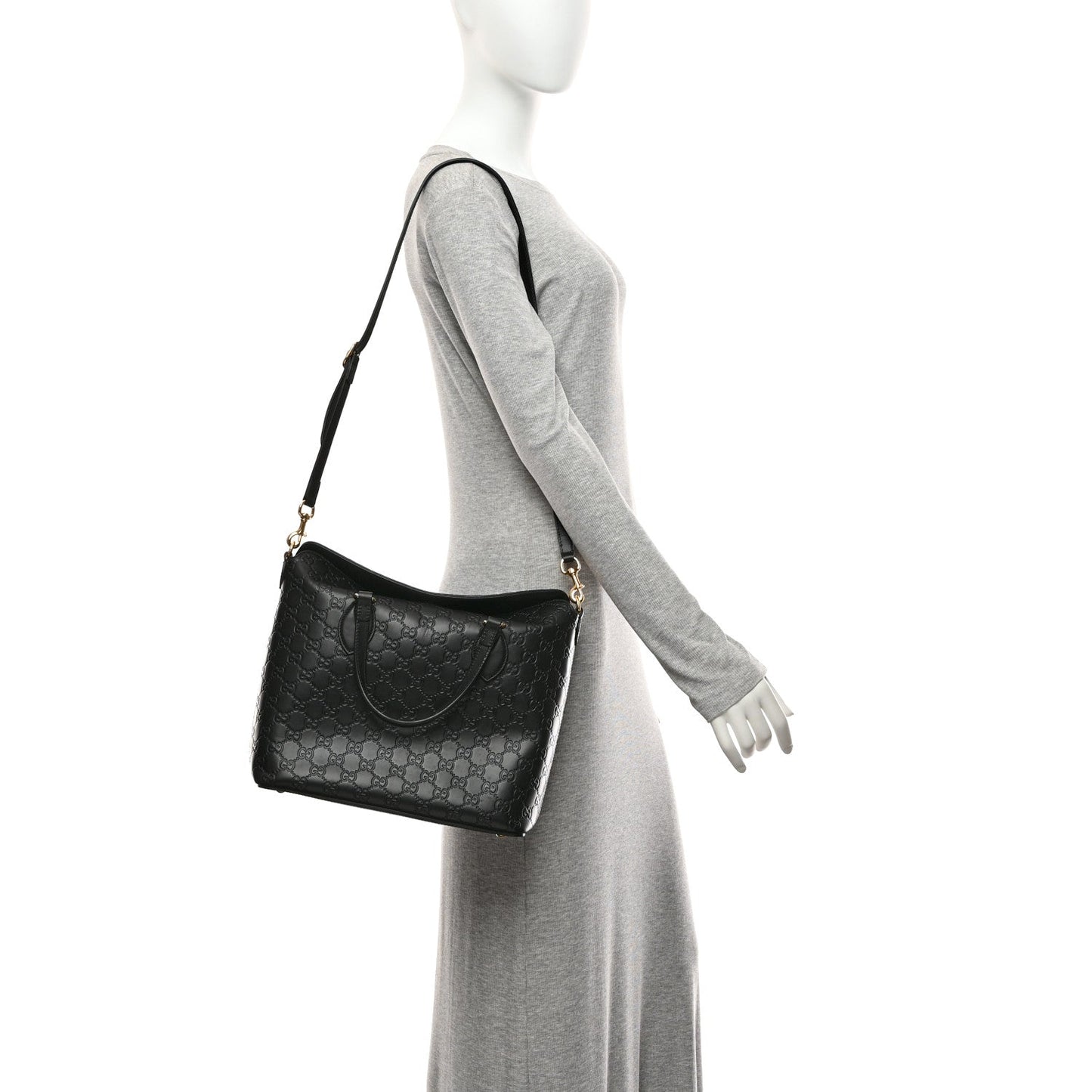 Guccissima Linea A Foldover Tote Black