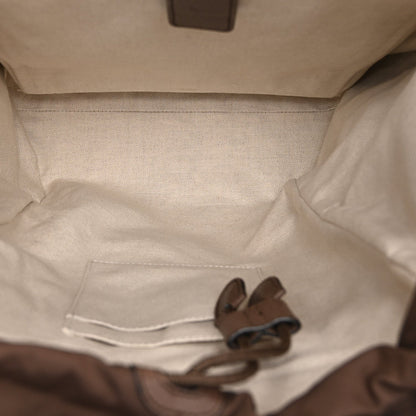 GG Supreme Monogram Medium Ophidia Double Buckle Backpack Brown