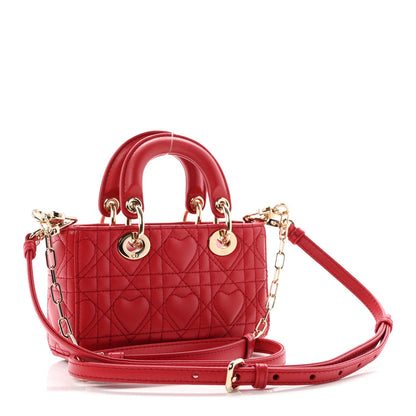Lambskin Cannage Dioramour Micro Lady D-Joy Red