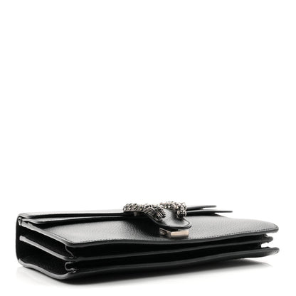 Pebbled Calfskin Small Dionysus Shoulder Bag Black