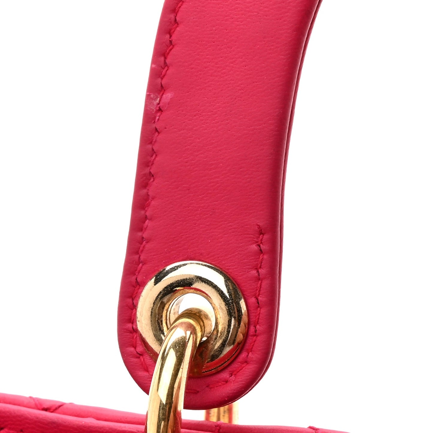 Lambskin Cannage Medium Lady Dior Fuchsia