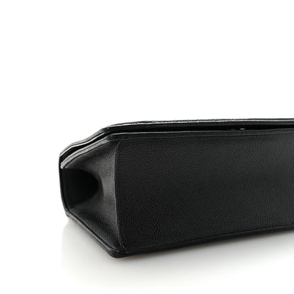 Grained Calfskin Medium Diorama Flap Bag Black