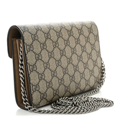GG Supreme Monogram Mini Dionysus Chain Wallet Beige Taupe