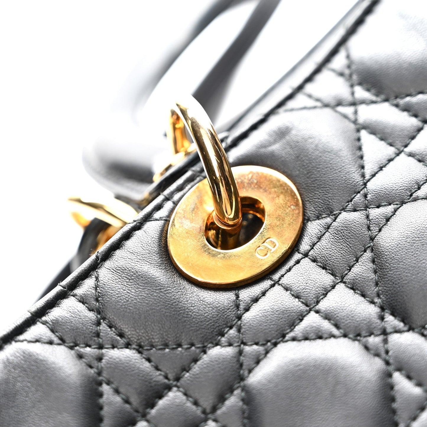 Lambskin Cannage Large Lady Dior Black