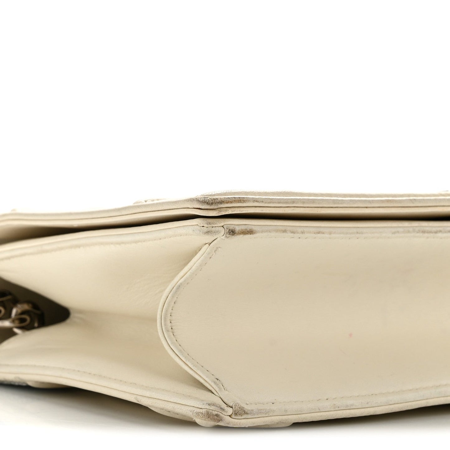 Lambskin Sequin Medium Diorama Flap Bag White