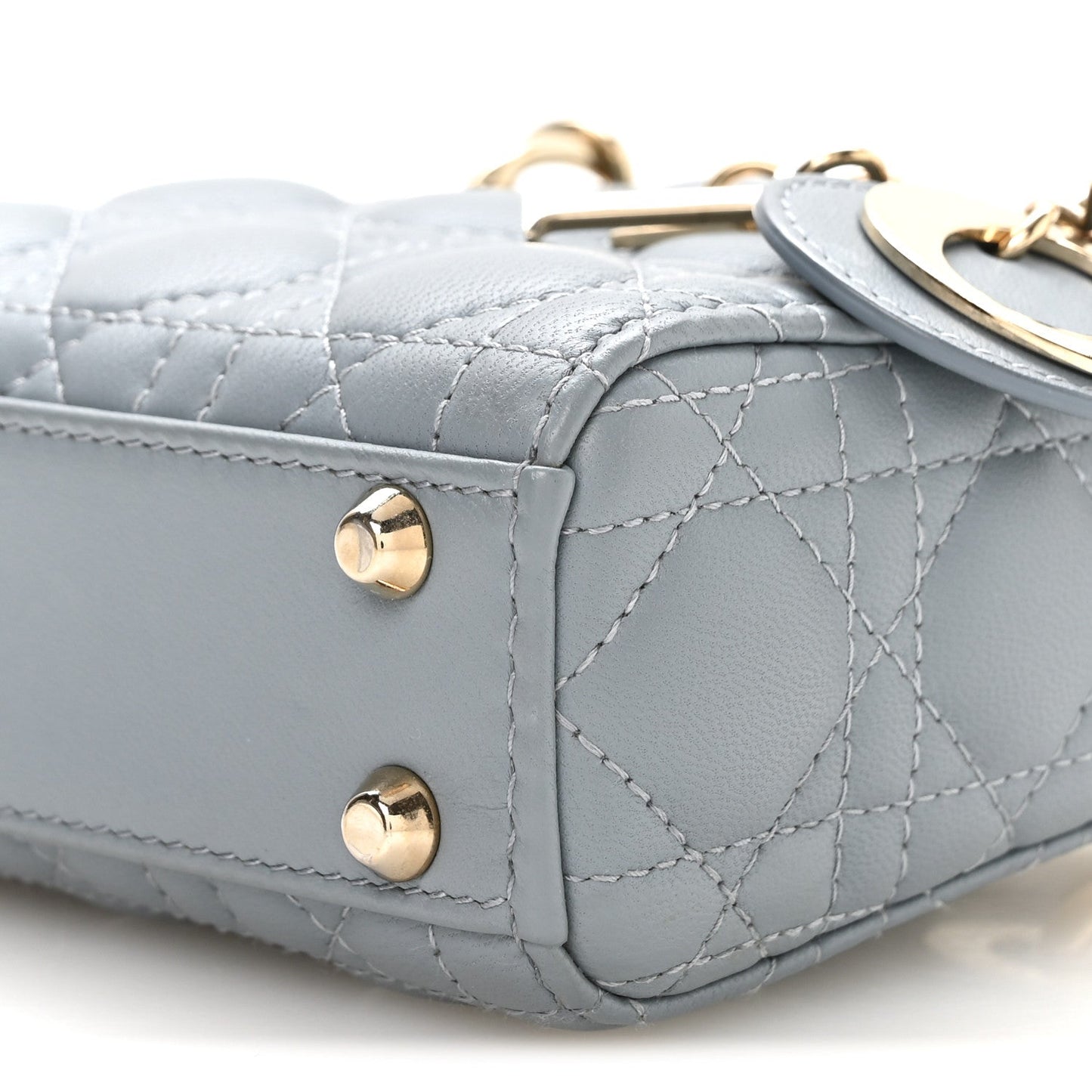 Lambskin Cannage Micro Lady Dior Cloud Blue