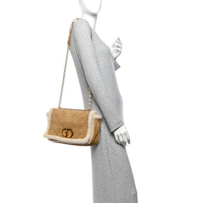 Shearling Cannage Large Caro Bag Camel