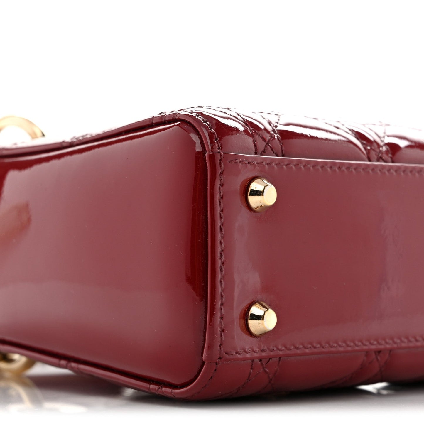 Patent Cannage Mini Lady Dior Red