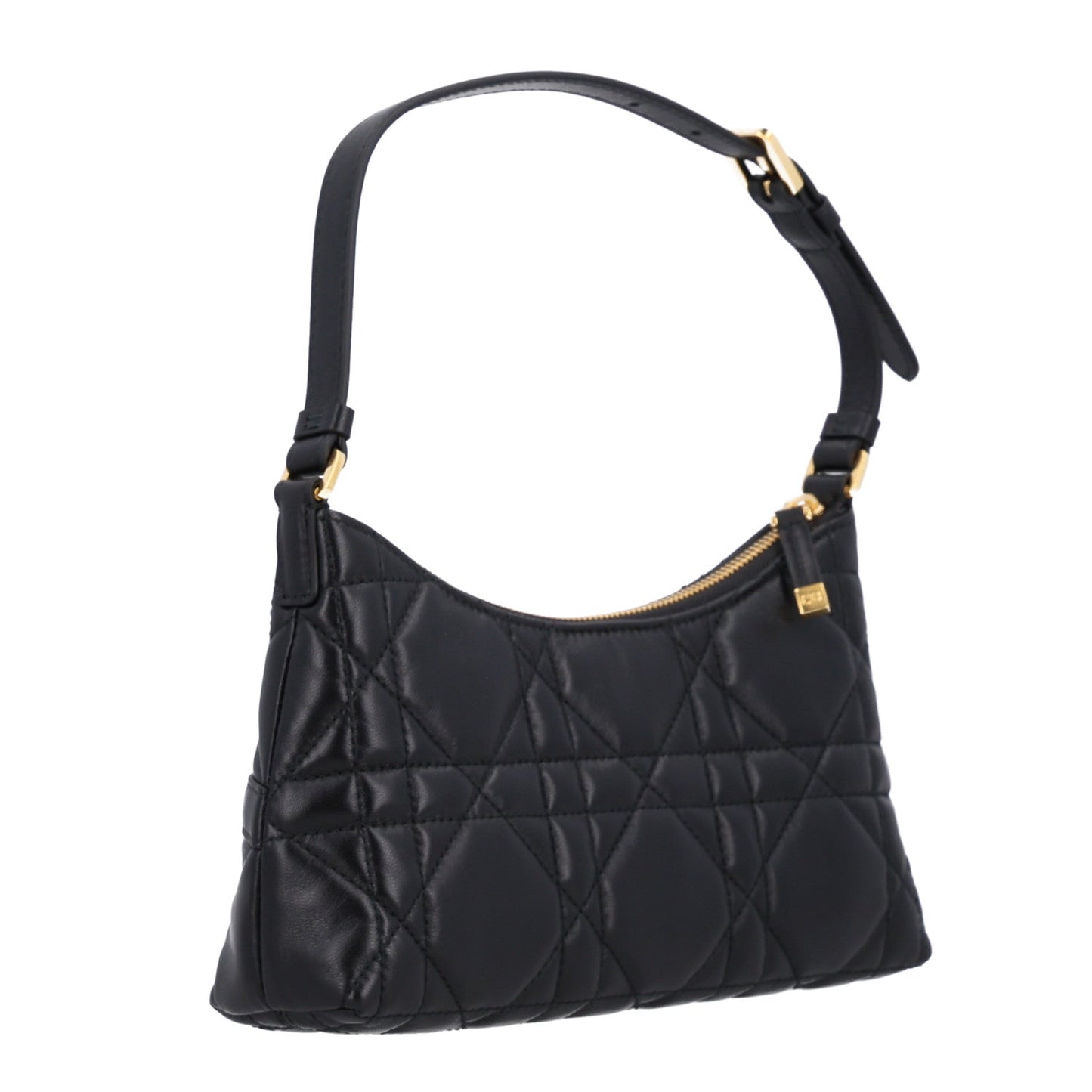 Calfskin Macrocannage Miss Caro Mini Hobo Bag Black