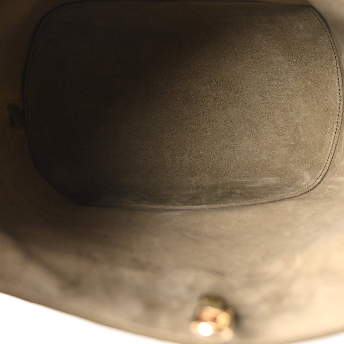 Grained Calfskin Medium Medaillon Bucket Bag Khaki