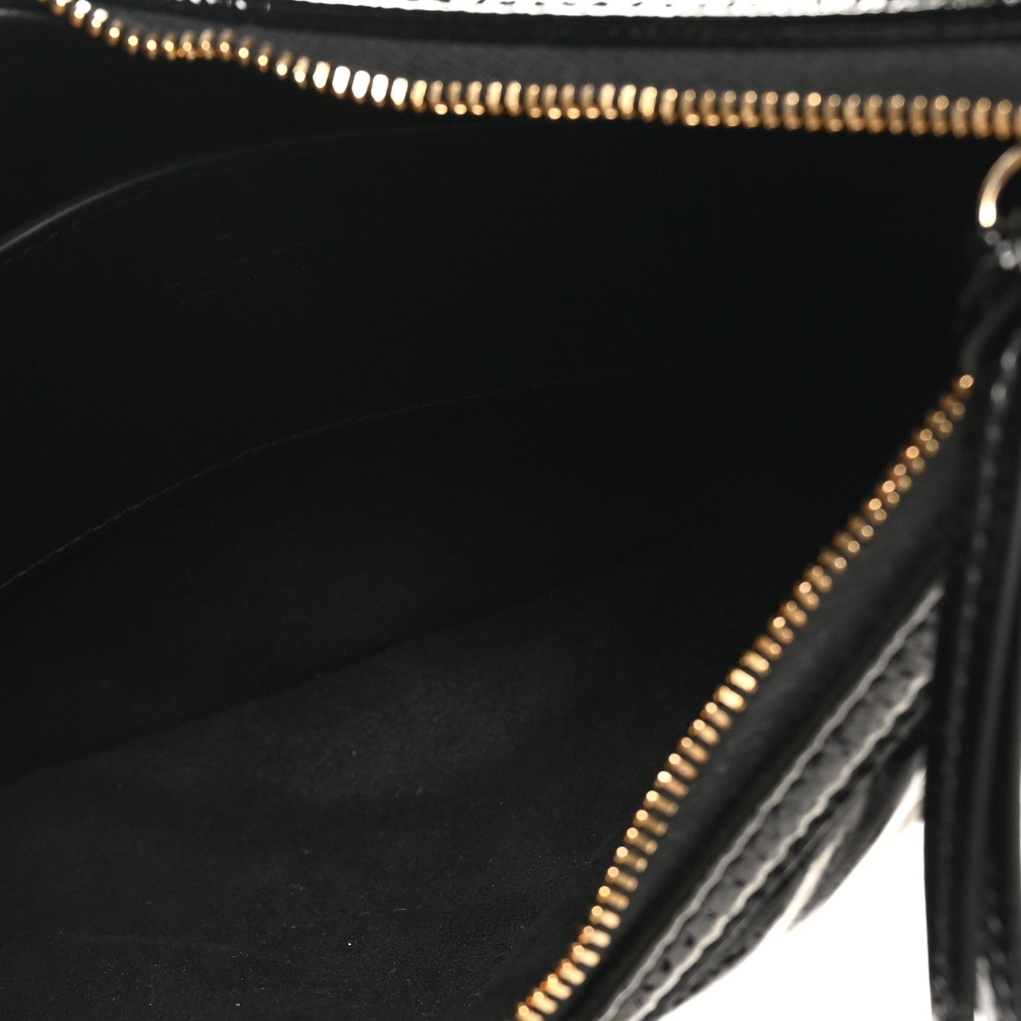 Patent Calfskin Matelasse GG Marmont Half Moon Hobo Black