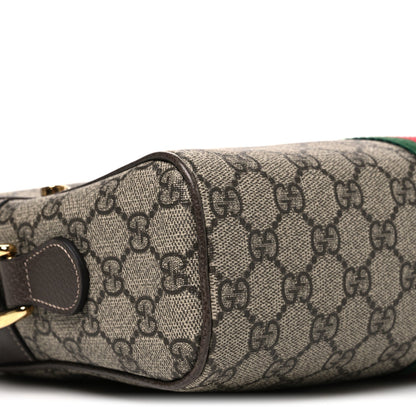 GG Supreme Monogram Web Small Ophidia Shoulder Bag Brown