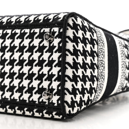Canvas Houndstooth Embroidered Medium Lady D-Lite Black White