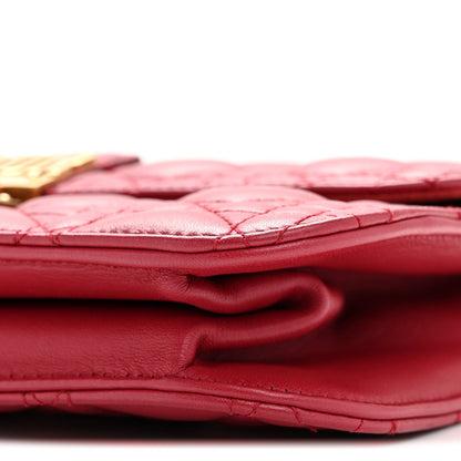 Lambskin Cannage Large Dioraddict Flap Red