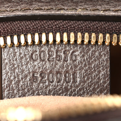 GG Supreme Monogram Mini Ophidia Top Handle Shoulder Bag Brown
