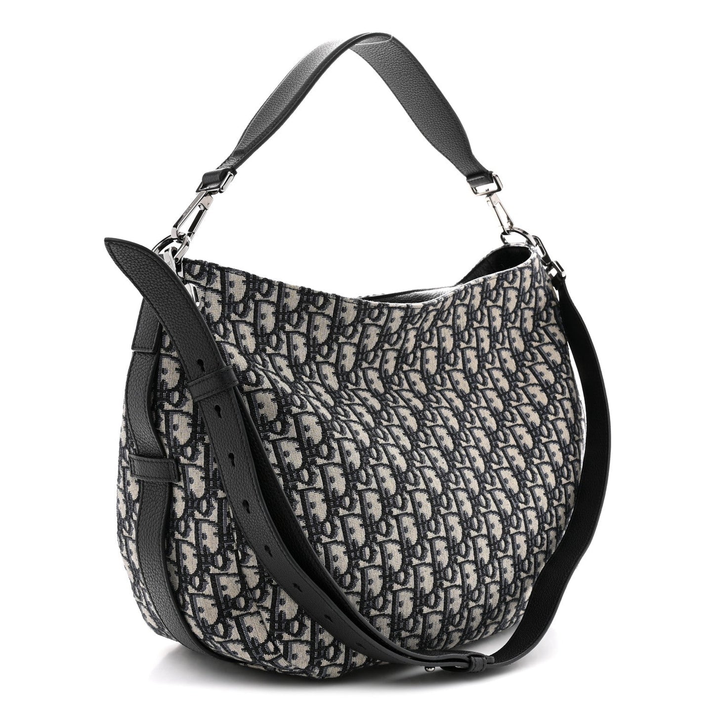 Oblique Soft Saddle Bag Beige Blue