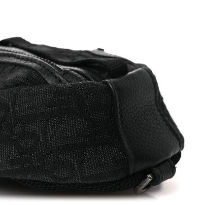 Grained Calfskin Oblique Scarab Sling Bag Black