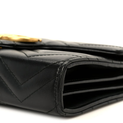 Calfskin Matelasse GG Marmont Chain Wallet Black
