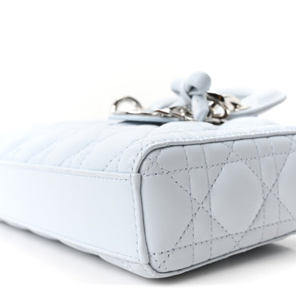 Lambskin Cannage Small Lady D-Joy Light Blue