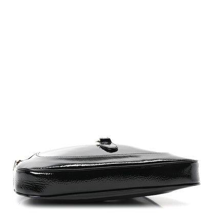 Patent Calfskin Small Jackie Shoulder Bag Black