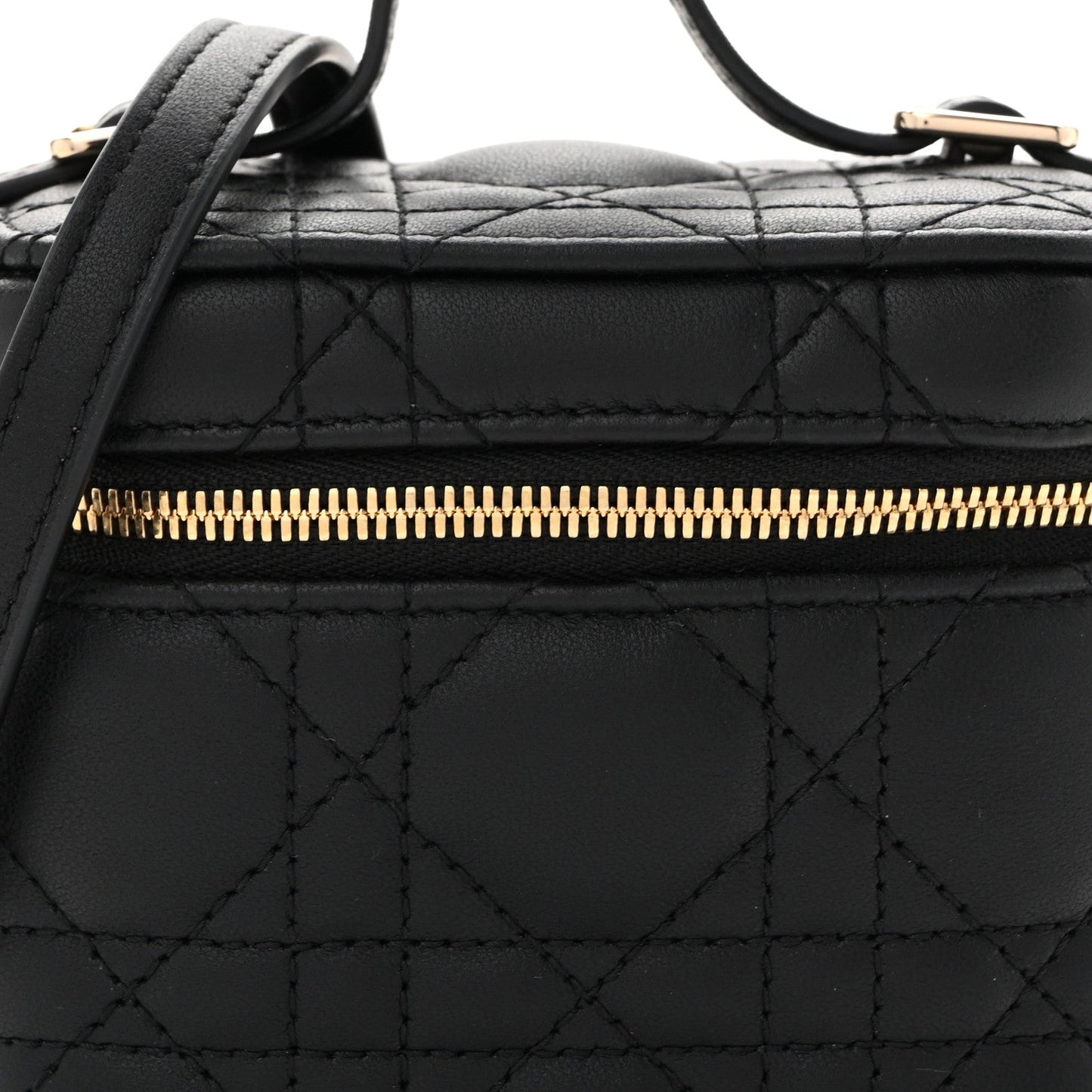 Lambskin Cannage Micro Lady Dior Vanity Case Black