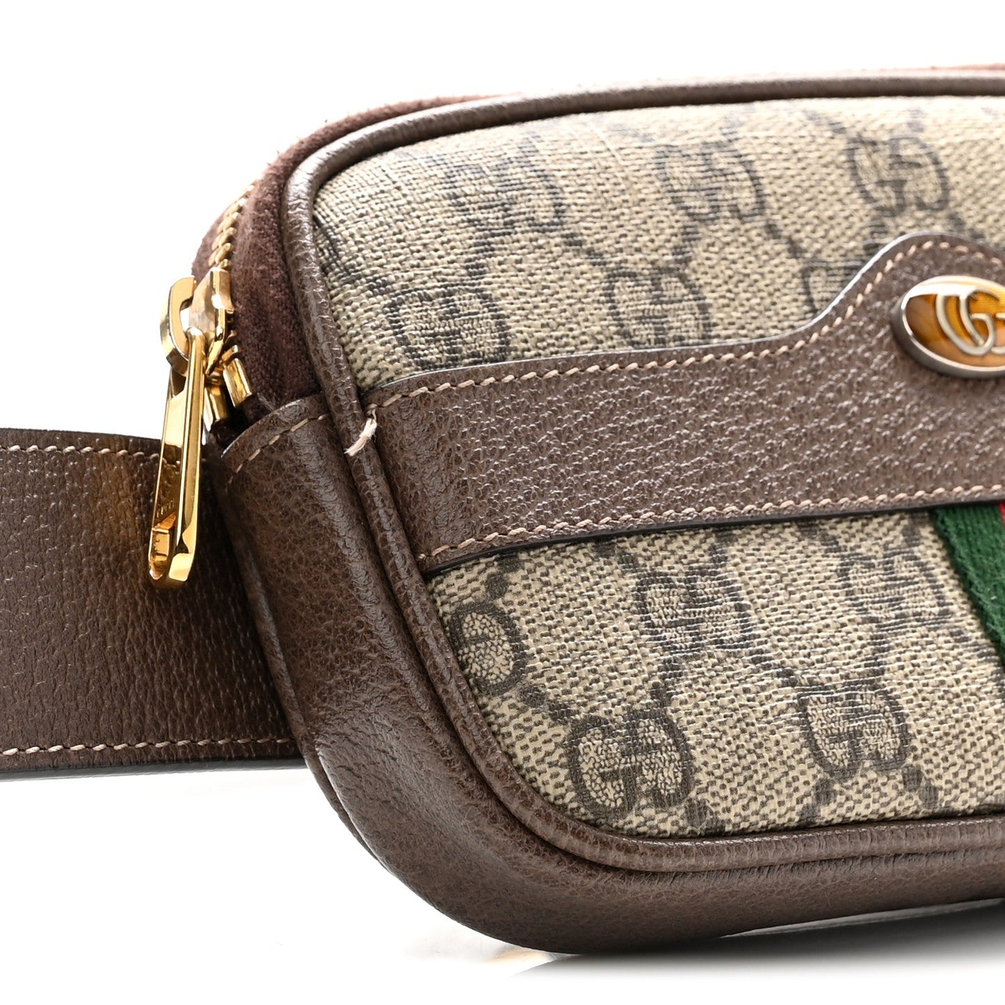 GG Supreme Monogram Ophidia Belted iPhone Case 85 34 Dark Brown