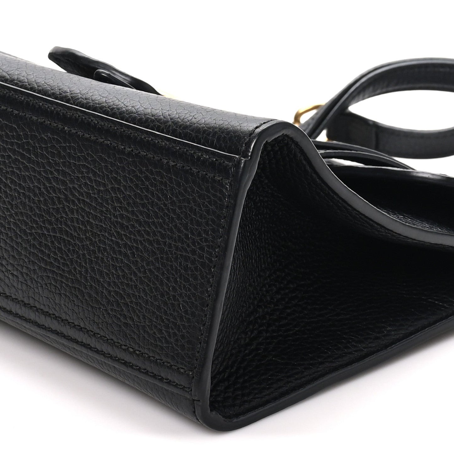 Calfskin Small GG Marmont Top Handle Bag Black