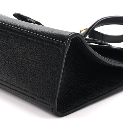Calfskin Small GG Marmont Top Handle Bag Black