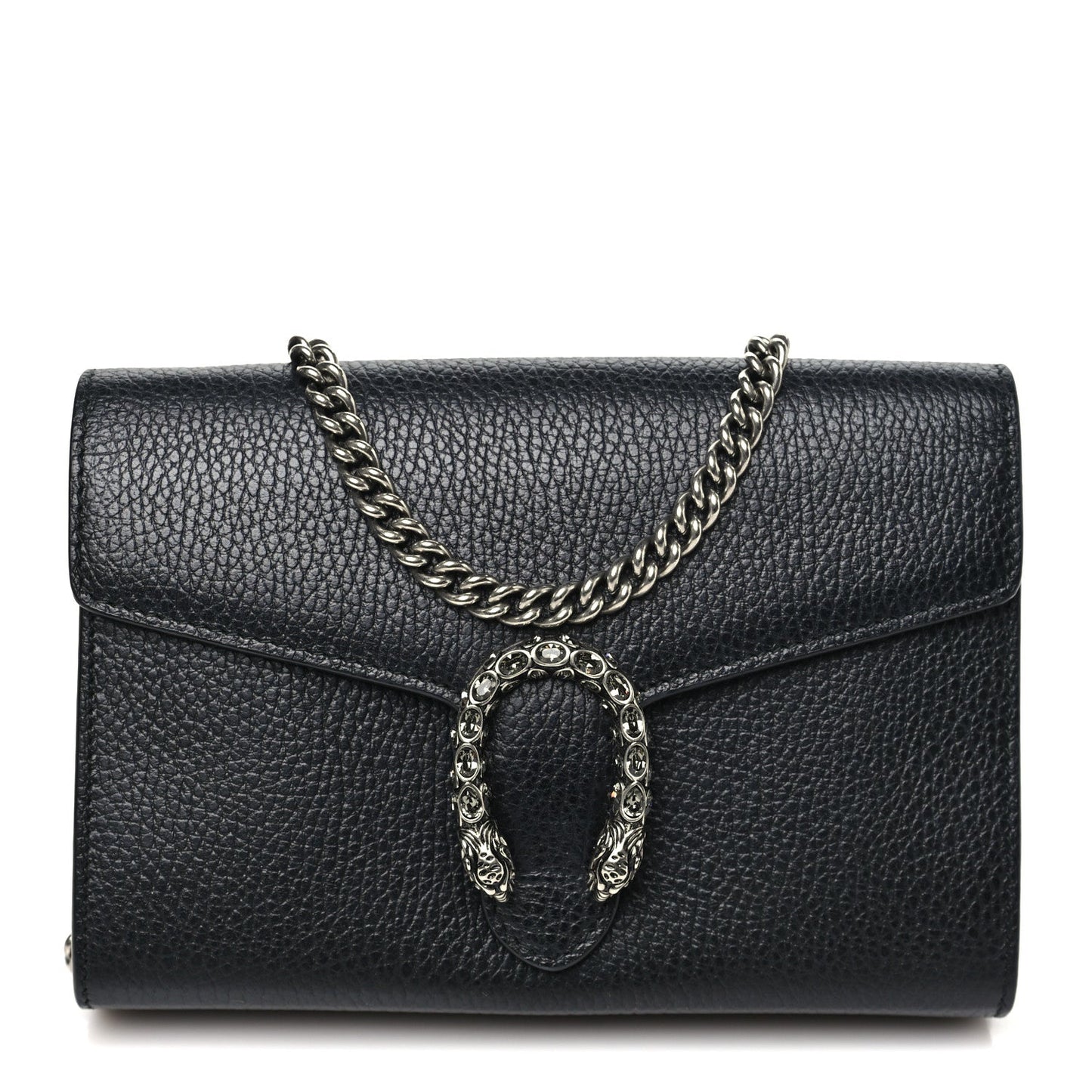Calfskin Mini Dionysus Chain Wallet Black