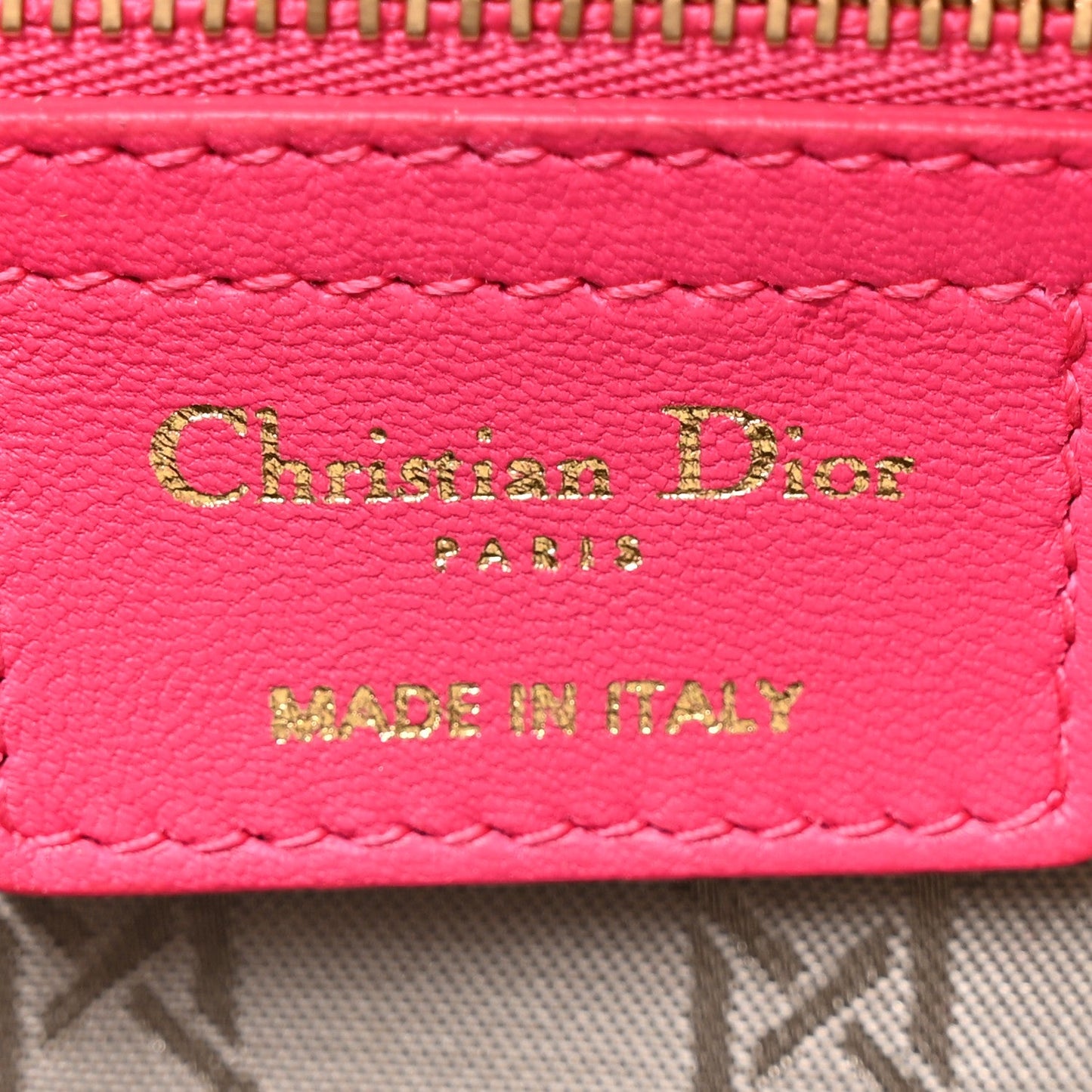 Lambskin Cannage Medium Lady Dior Fuchsia