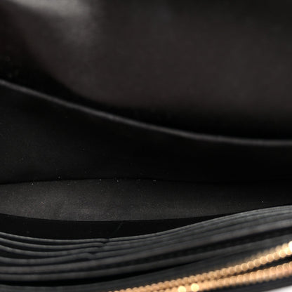 Satin Cannage Lady Dior Convertible Clutch Black