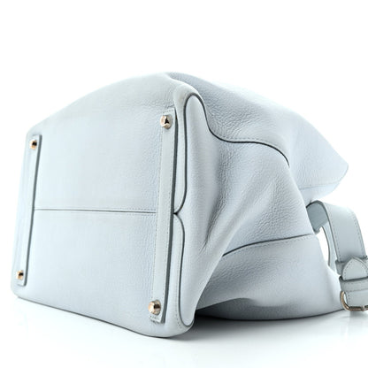 Supple Grained Calfskin Large Open Bar Tote Light Blue
