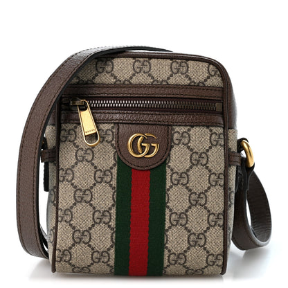 GG Supreme Monogram Web Mini Ophidia Messenger Brown
