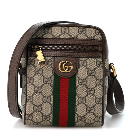 GG Supreme Monogram Web Mini Ophidia Messenger Brown