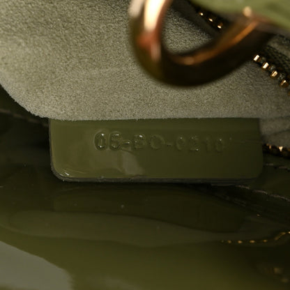 Patent Cannage Mini Lady Dior Dusty Green