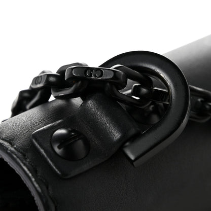Ultra Matte Calfskin J'Adior Chain Flap Bag Black