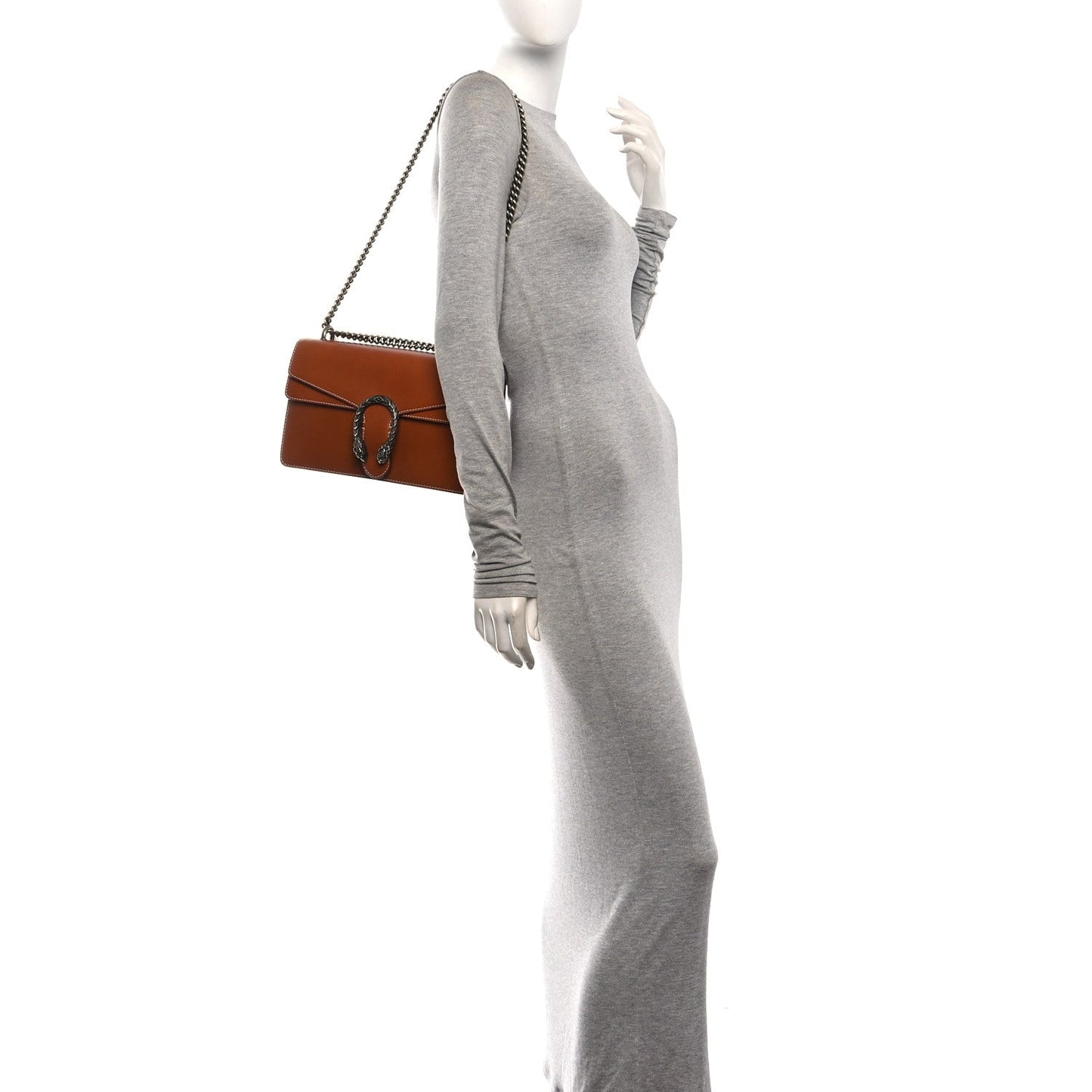 Calfskin Small Dionysus Shoulder Bag Harness Brown