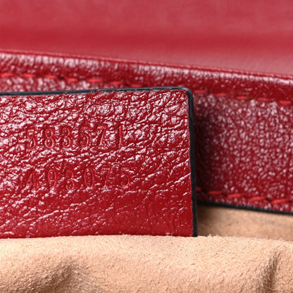 Vintage Effect Calfskin Matelasse Diagonal Mini Torchon GG Marmont Top Handle Shoulder Bag Black Romantic Cherry